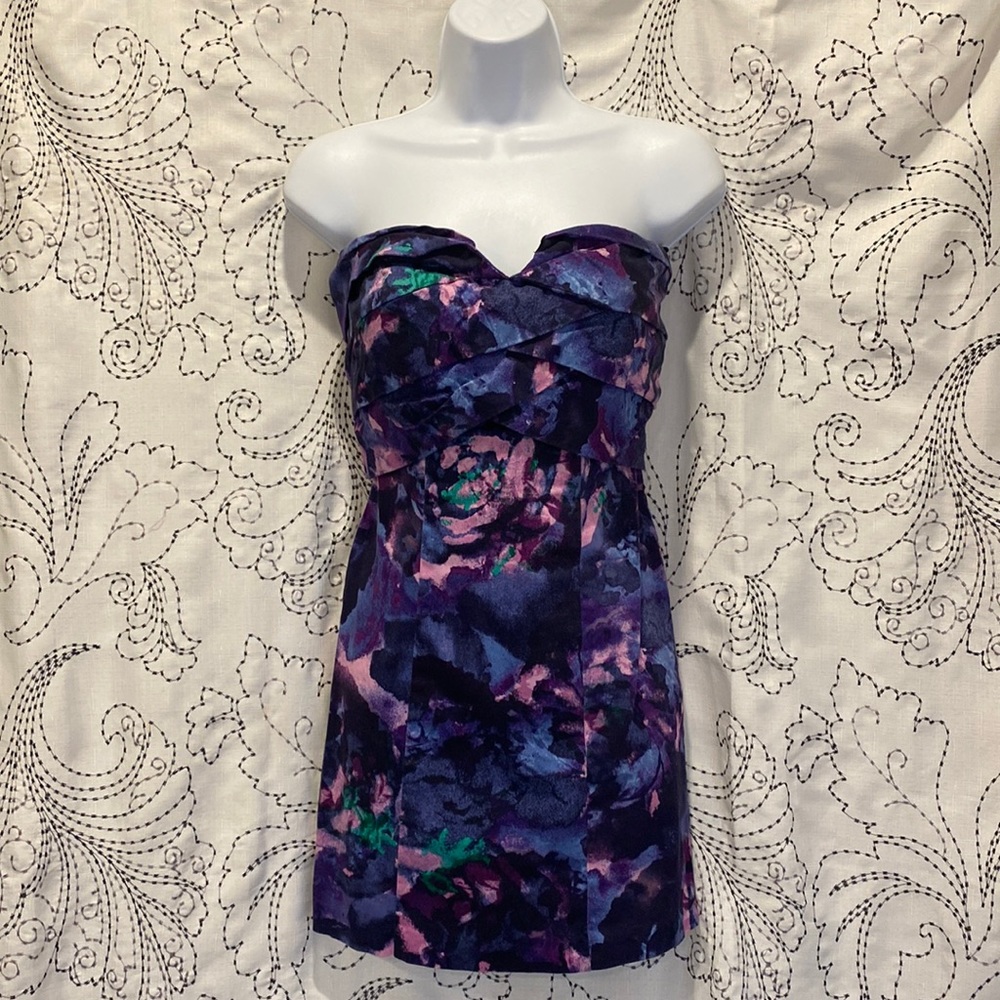 XOXO Women’s Strapless Floral Dress Size 1/2